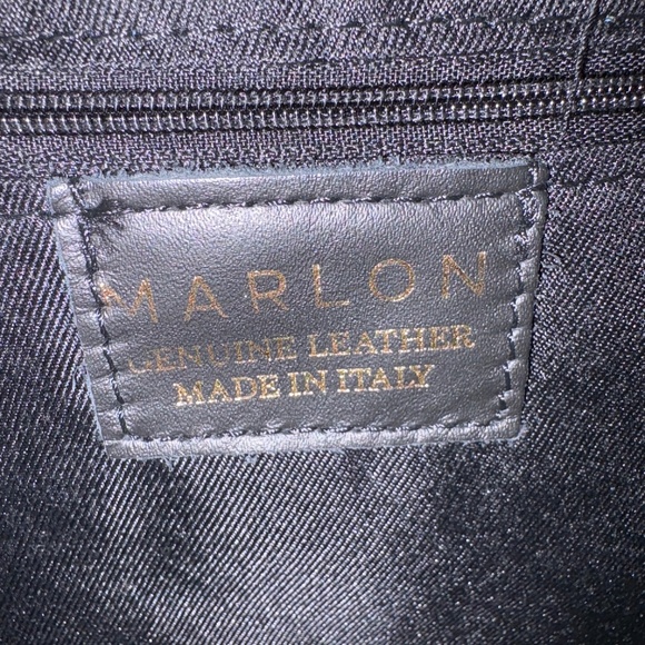 Metallic Blue Leather Crossbody Camera Bag — Canvas Luxe Strap — Voluminous — NW - Picture 6 of 6